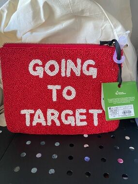 Kate Spade Red Beaded 'GOING TO TARGET' Clutch